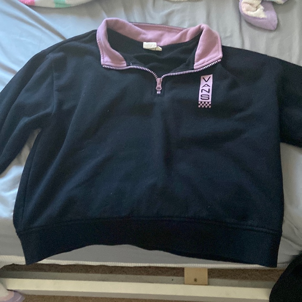 Black and purple Vans sweater